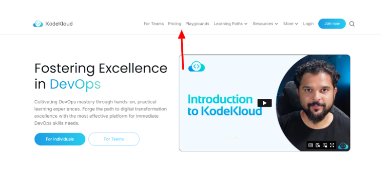 Visit the Official Website Of Kodekloud